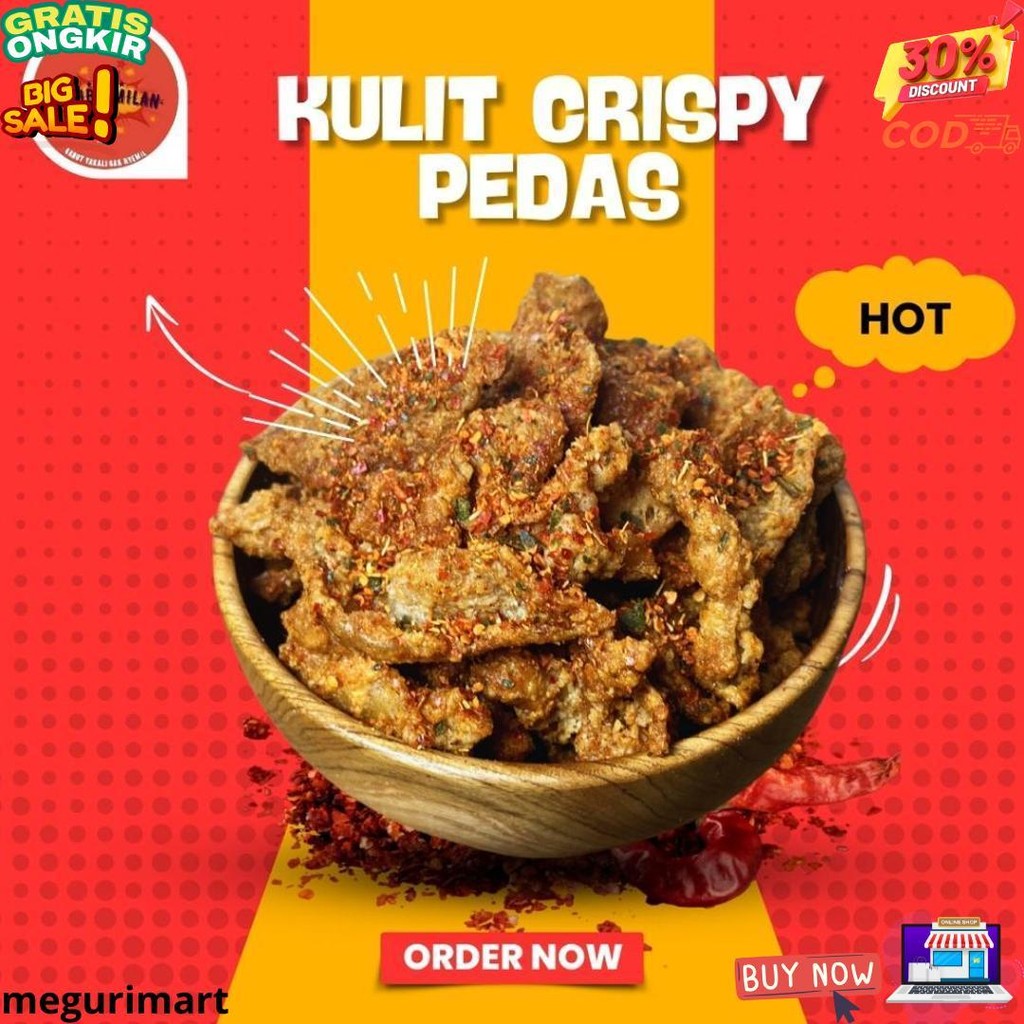 

Keripik Kulit Ayam Crispy Pedas Daun Jeruk 300Gr D Termurah