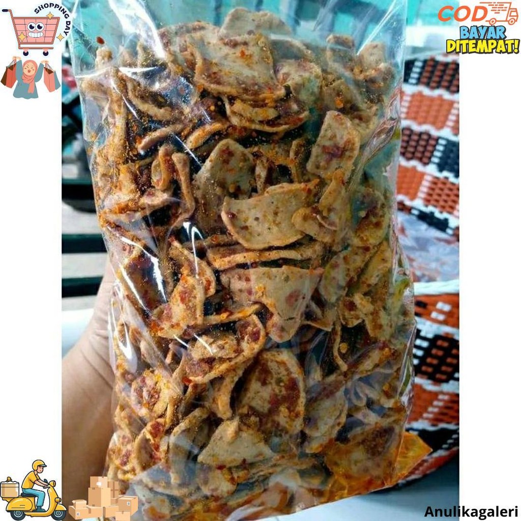 

Cemilan Basreng Bulat Kripik Basreng Pedas Daun Jeruk Isi 1Kg Ramadhan Sale