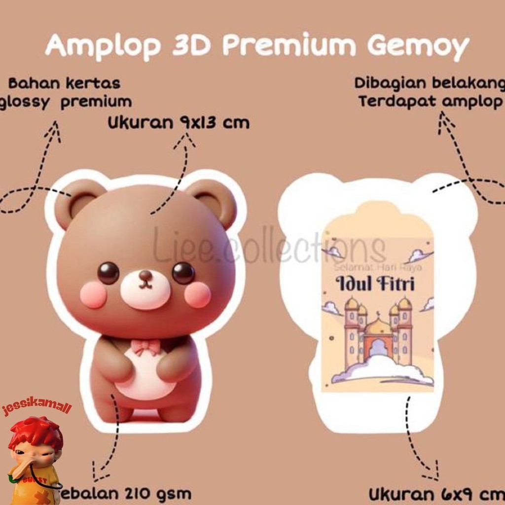 

Amplop Lebaran Idul Fitri Karakter 3D Gemoy || Sepaket Isi 10Pcs Murah