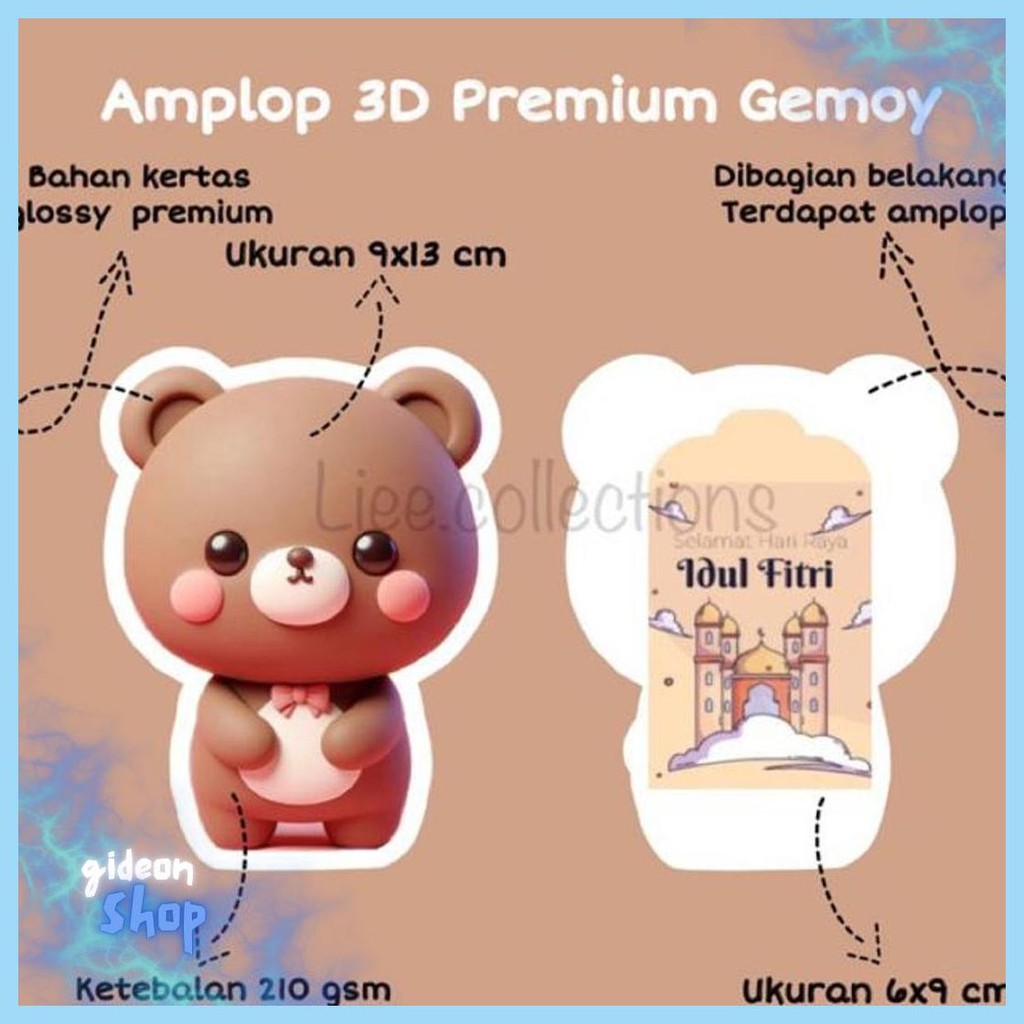 

Amplop Lebaran Idul Fitri Karakter 3D Gemoy || Sepaket Isi 10Pcs Murah