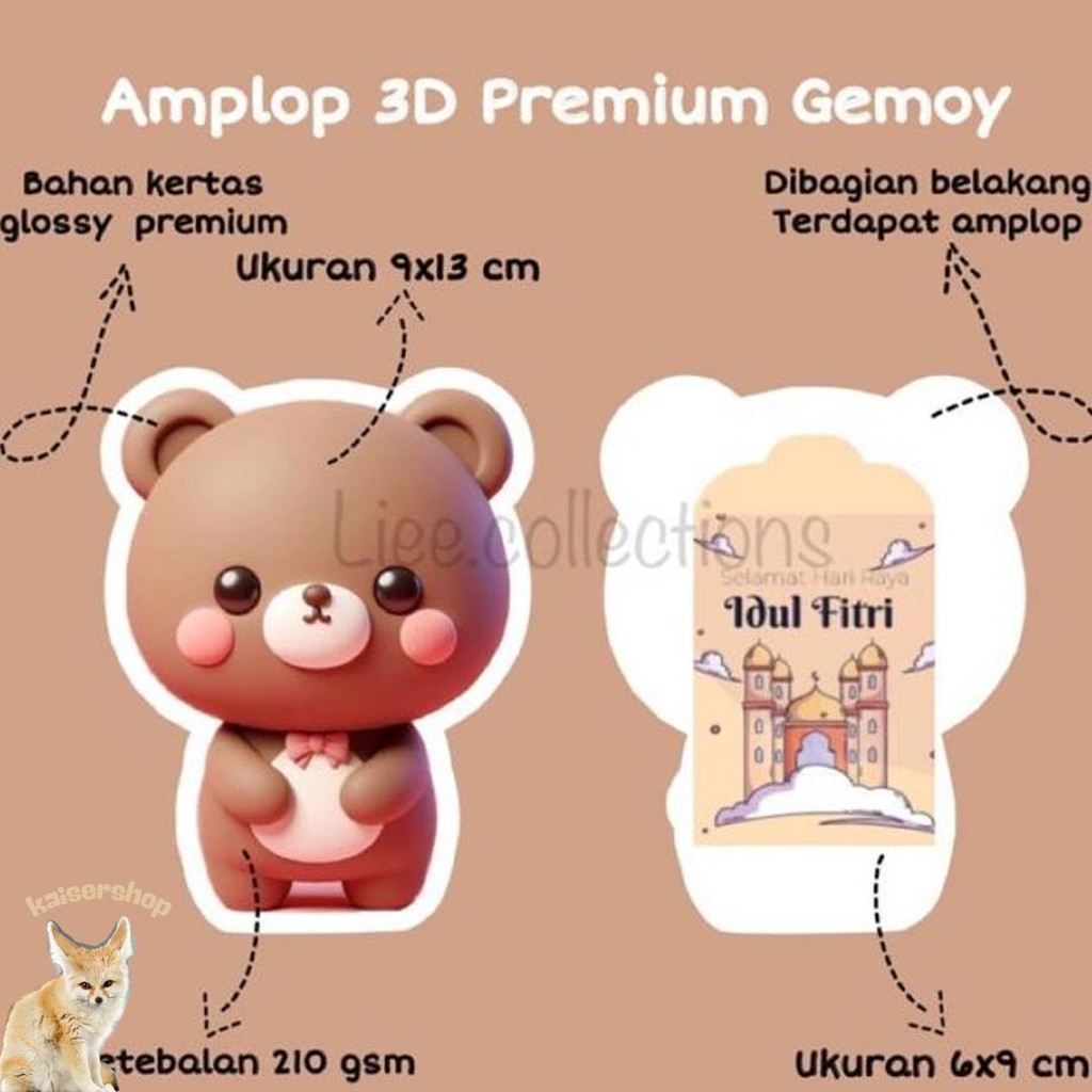 

Amplop Lebaran Idul Fitri Karakter 3D Gemoy || Sepaket Isi 10Pcs Promo