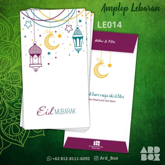 

New! Amplop Uang Custom Nama Angpao Lebaran Idul Fitri Murah Unik LE014 Lebaran