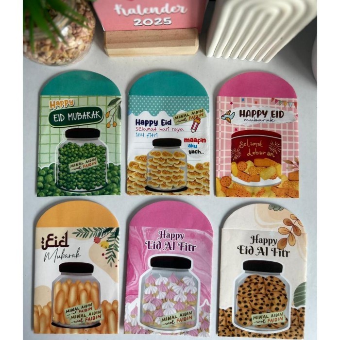 

New! PAKET 100 PCS AMPLOP LEBARAN IDUL FITRI MEDIUM MOTIF COOKIES TOPLES AESTETIK 2025 Lebaran