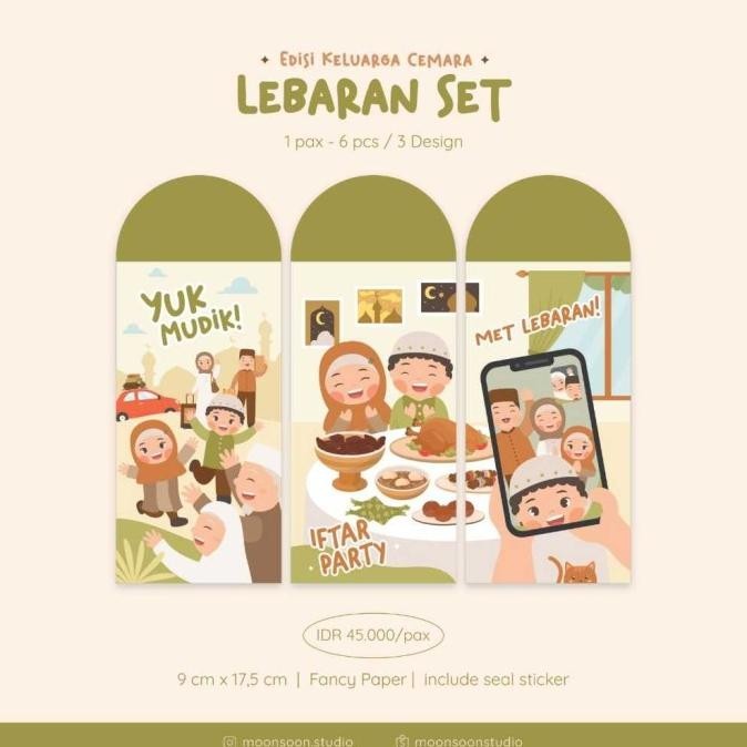 

New! 6pcs Amplop Lebaran Unyu Moonsoon / Angpao Idul Fitri Lucu Unik - Yuk Mudik Lebaran