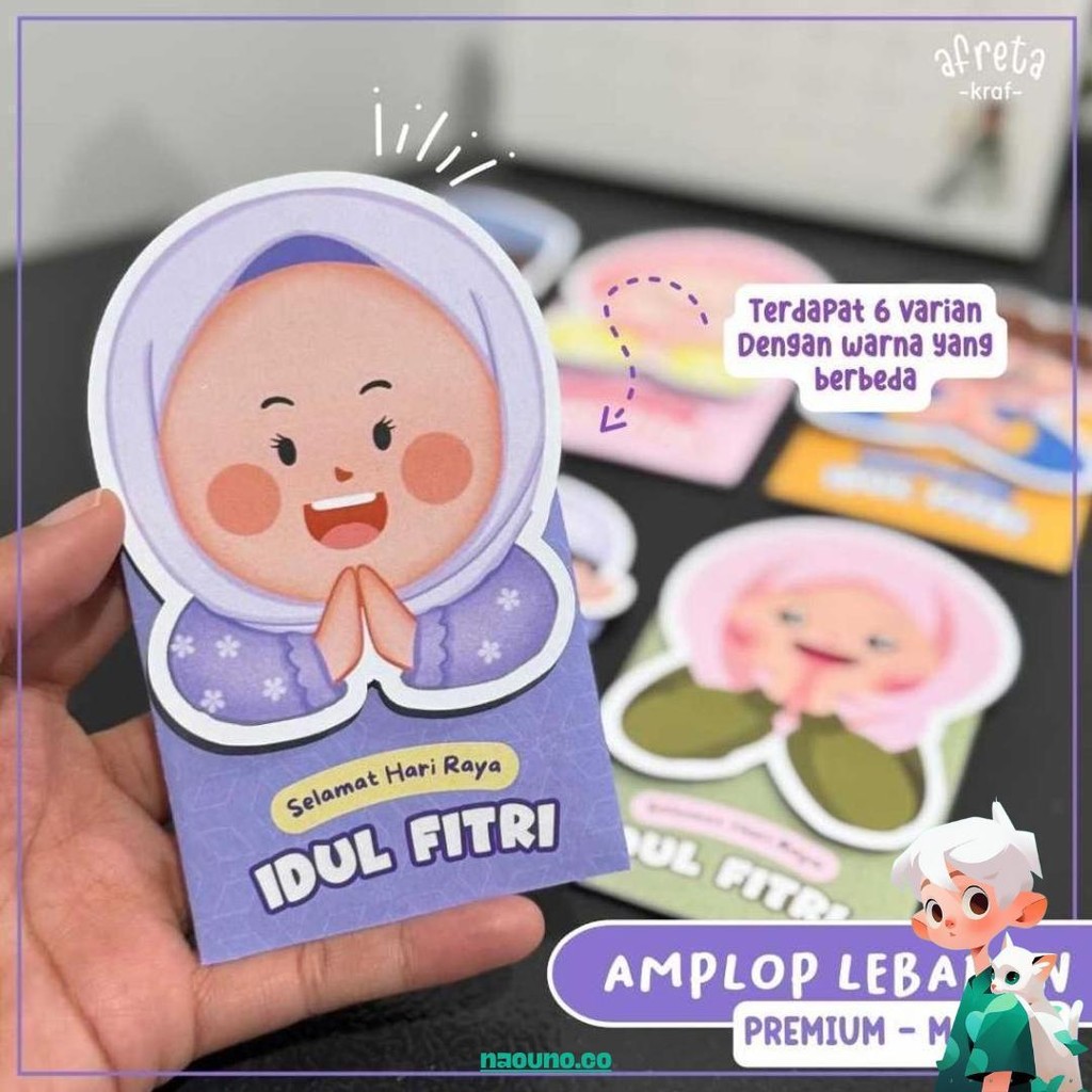 

(6 Pcs) Premium 1 Afreta Kraf Amplop Lebaran 3D 2025 - Amplop Idul Fitri 2025 Kilat