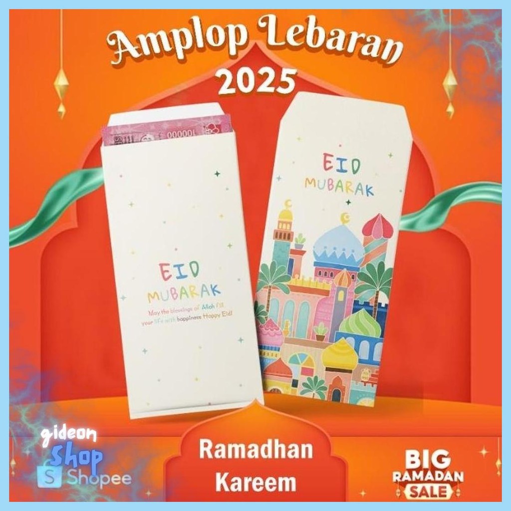 

20 Pcs Amplop Thr Lebaran Panjang/Amplop Lebaran Hari Raya Idul Fitri Aesthetic/Angpao Panjang Murah 2025 Murah