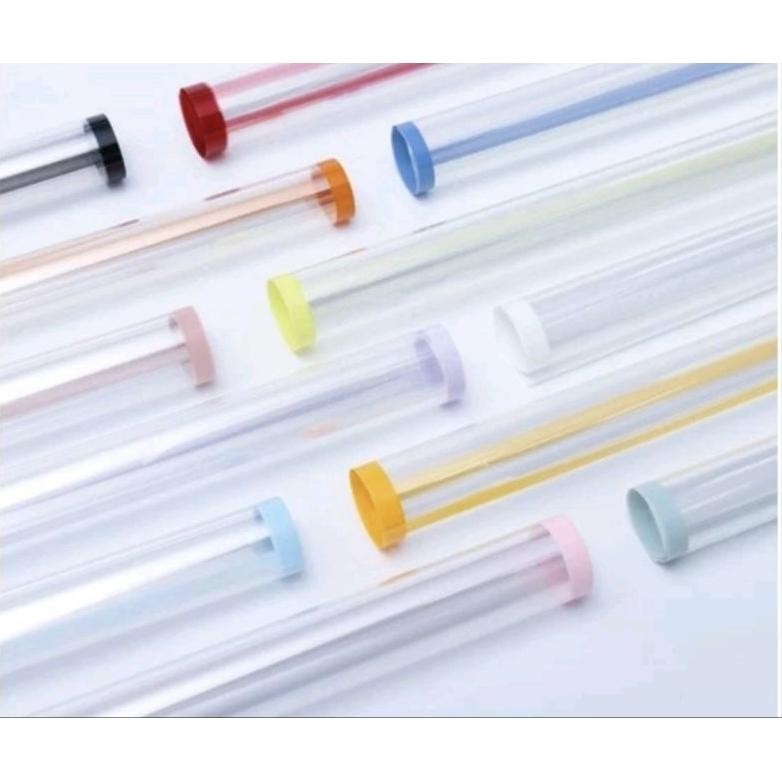 

Terbaru ( 20 lembar ) Cellophane Transparant List Color / Wrapping Paper waterproof / Flower Wrapping / Buket Terlaris