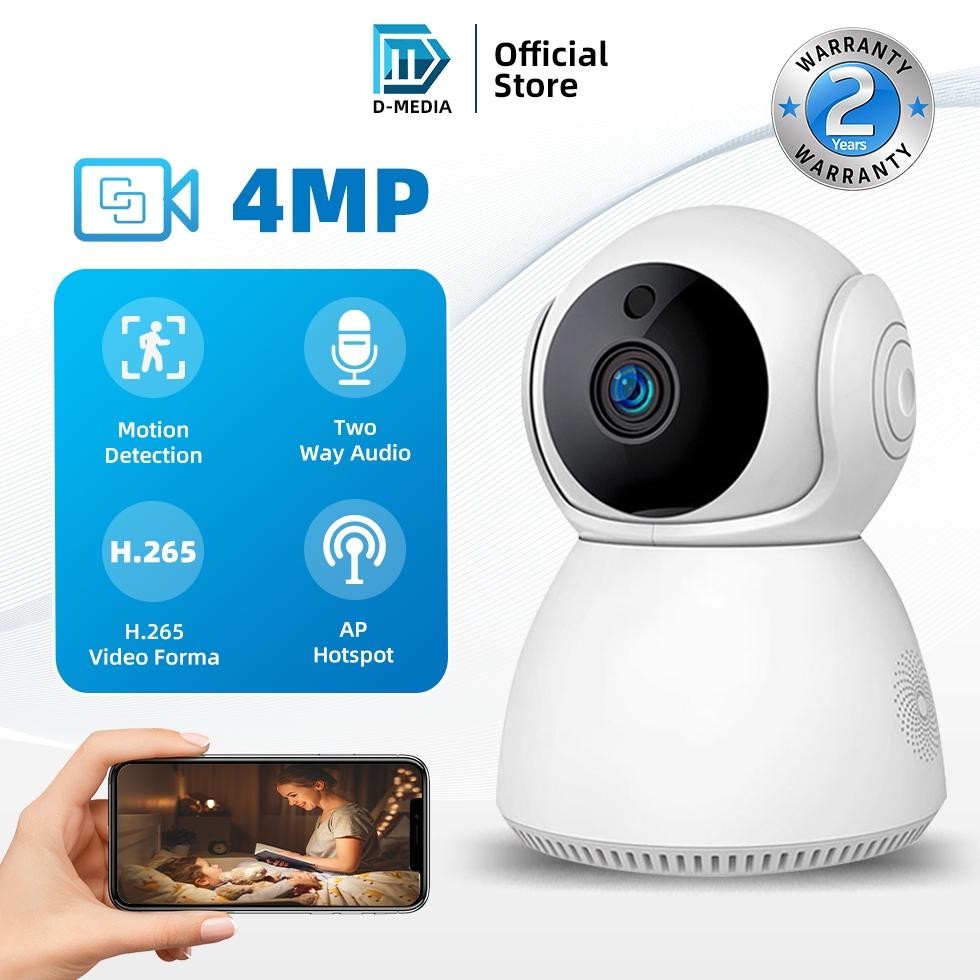 TC21 DigiMedia Y01 IP Camera Smart Indoor 4MP V380 HD WiFi PTZ 360View Intercom MINI CCTV Kamera Sal