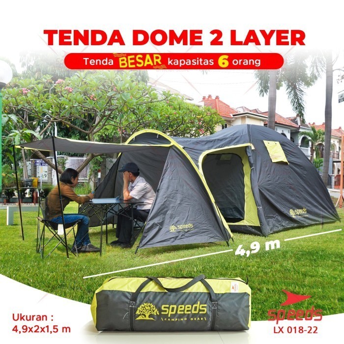 SPEEDS Tenda Camping Luas 6 Orang Tenda Gunung Manual Tenda 018-22