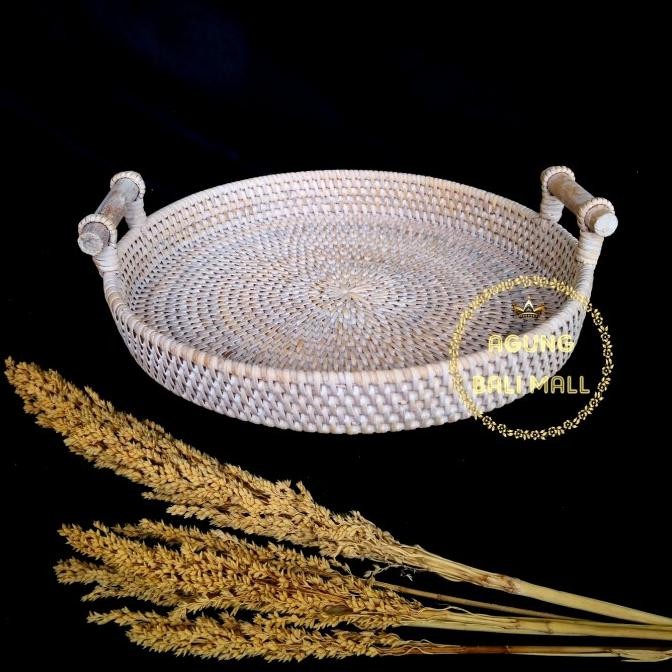 <<<<<] Nampan rotan | nampan anyaman rotan ate putih | tray rotan white wash