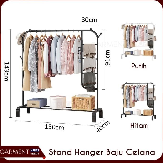 Terlaris Rak Baju Gantung Besi Stand Hanger Jilbab Tas Sepatu Multifungsi Kokoh Ready Stok
