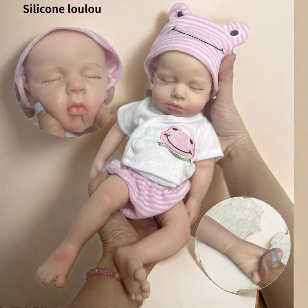 SGS 33cm Lifelike Bebe Reborn Silicone Doll Handmade Bebe Silicon Baby Doll For Children Birthday Gi