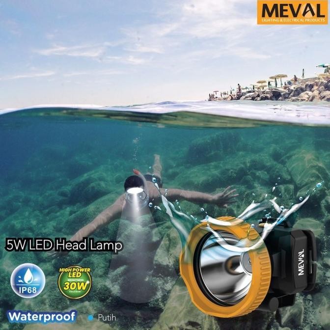 MEVAL SENTER KEPALA LED HEADLAMP TAHAN AIR