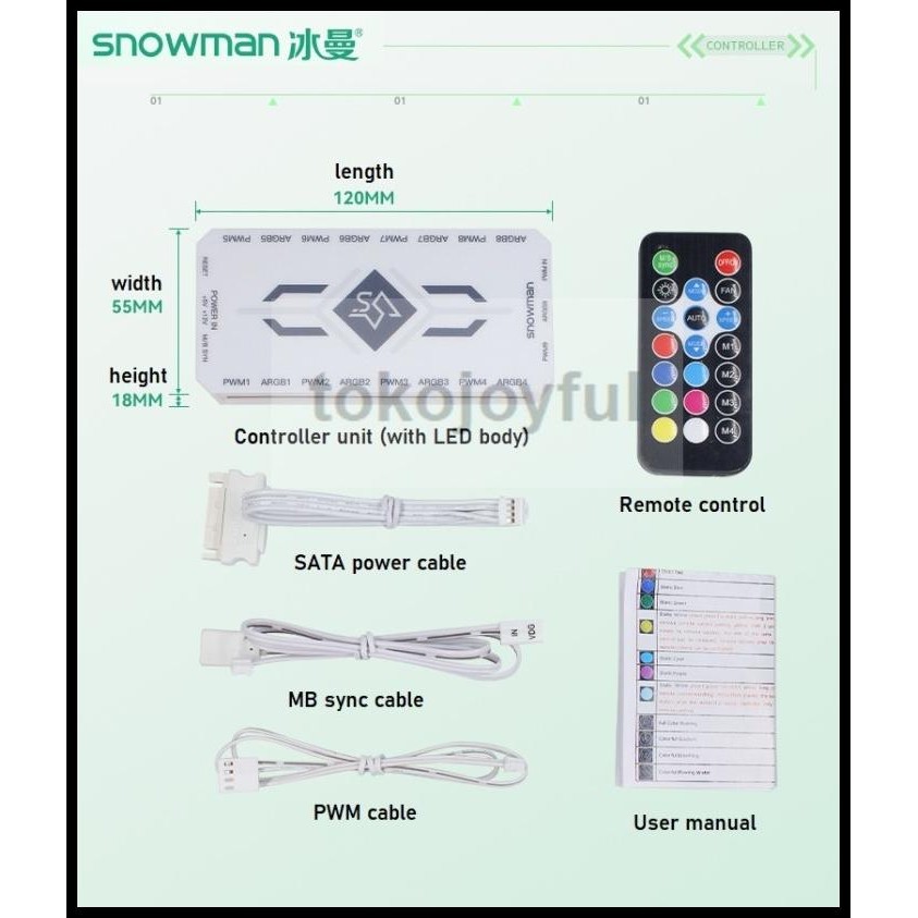Terlaris Coolmoon Rgb Fan Controller + Remote 4Pin Pwm + 3Pin 5V Argb Good Quality