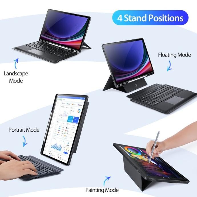 KEYBOARD BLUETOOTH SAMSUNG TAB S9 FE | TAB S9 FE PLUS - DK DUX DUCIS