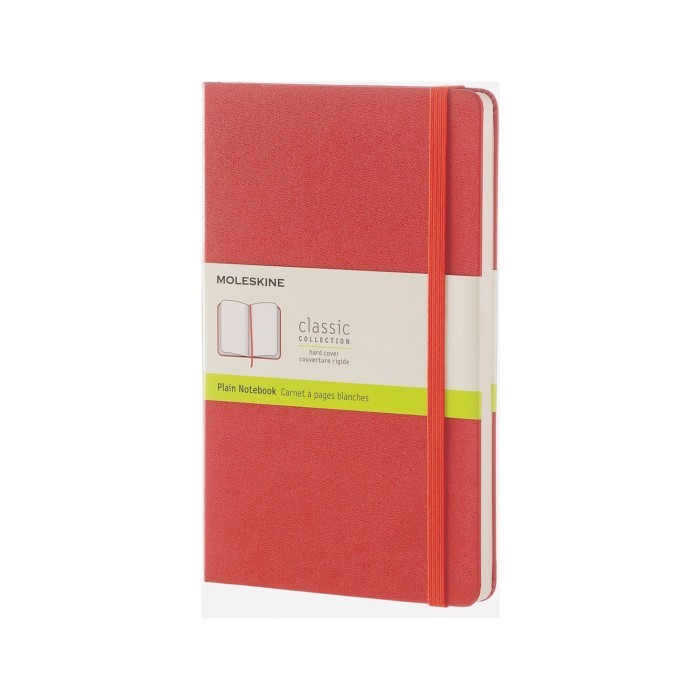 

MOLESKINE Classic Coral Orange Large Plain Notebook Hard Cover