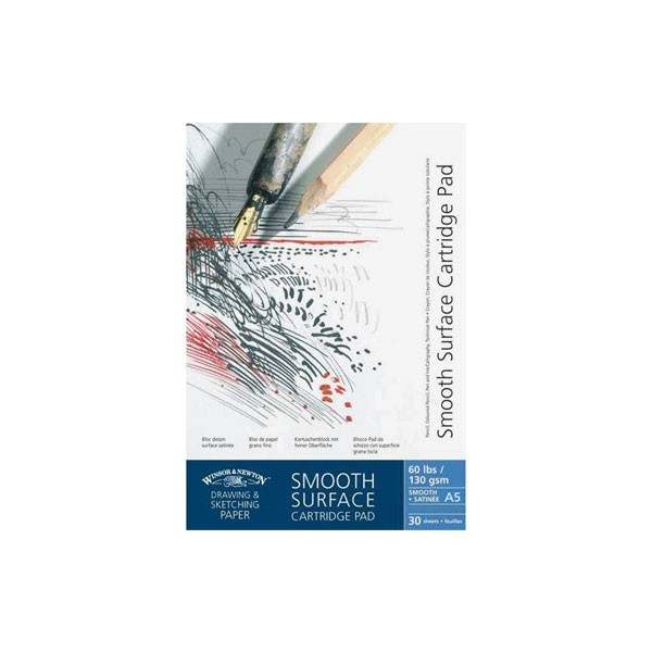 

Winsor & Newton Smooth Surface Cartridge Pad 130gsm A5 (Gummed)