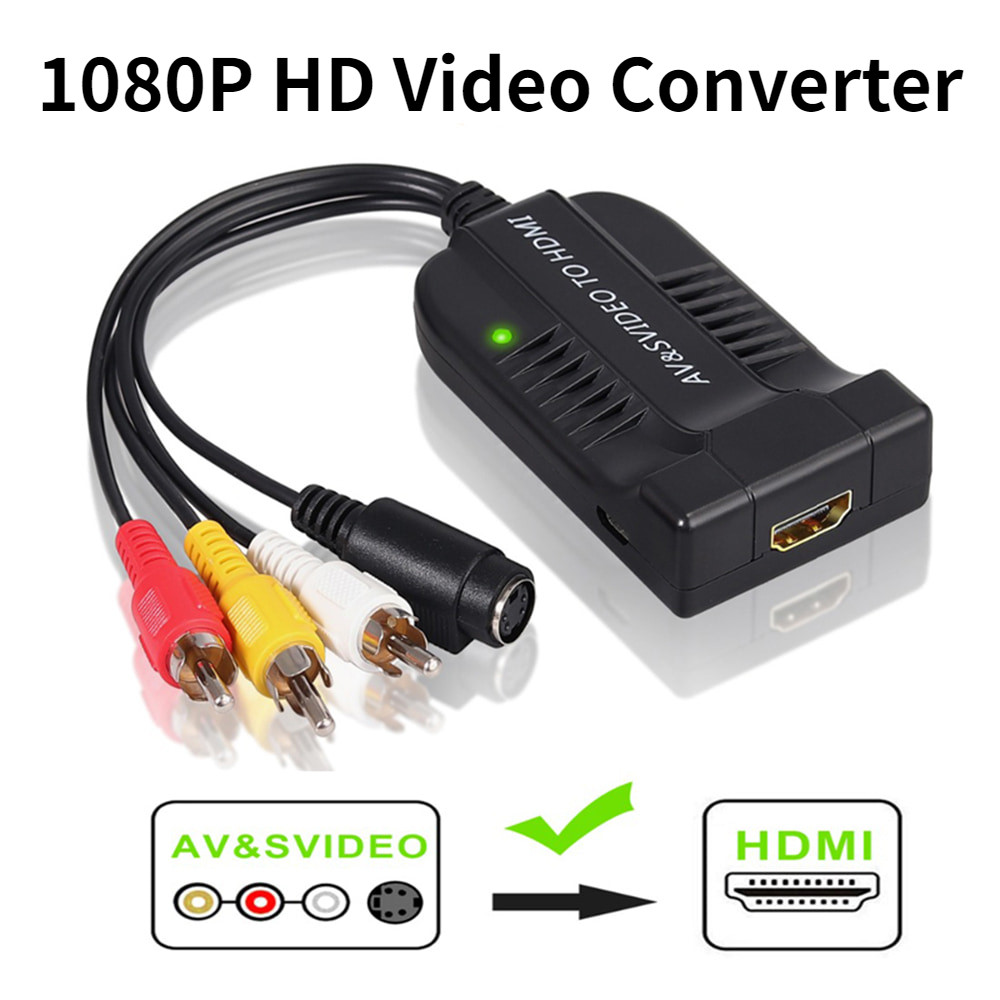 BARU RCA S-Video to HDMI Video Adaptor Converter With USB Cable For HDTV DVD S-Video to HDMI Cable R
