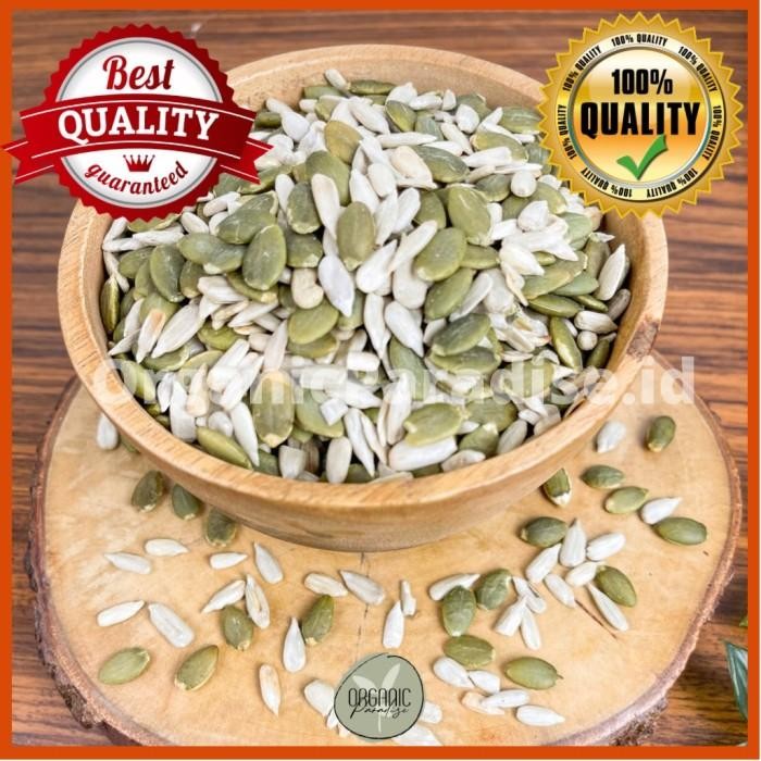 

KUACI PANGGANG CAMPUR / ROASTED MIX SEED / BIJI KUACI CAMPUR PANGGANG 1 KG NATURAL FOOD KUA CIK KODE