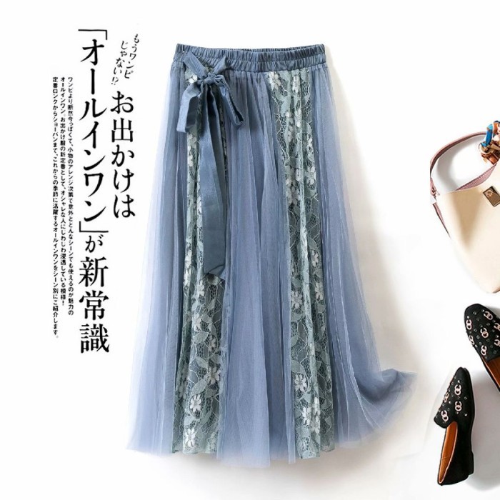 HARGA PROMO AB957690 ROK PANJANG MIDI TUTU PESTA WANITA KOREA IMPORT HITAM PINK BMN31