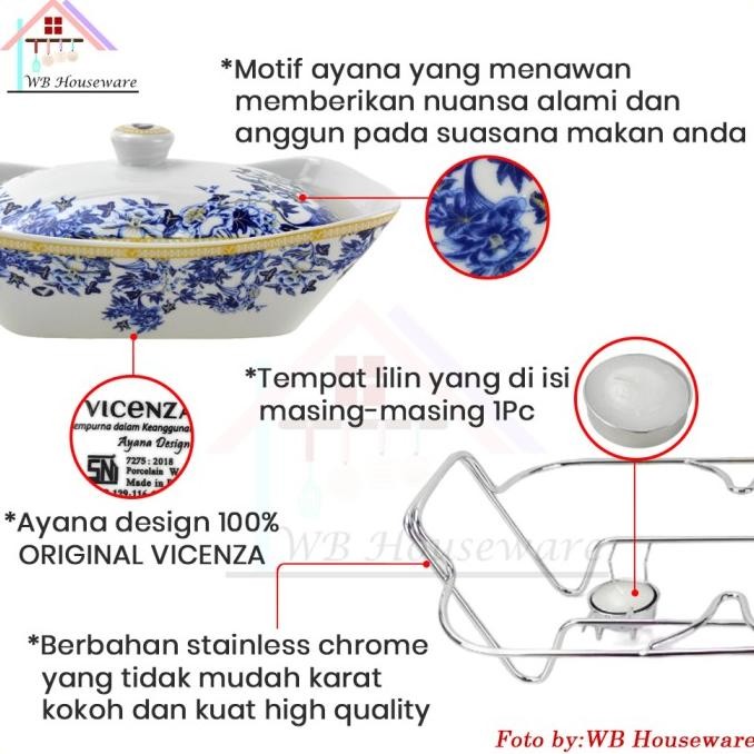 VICENZA PRASMANAN SET 3 MOTIF AYANA / WADAH SAJI / WARMER FOOD BA-751