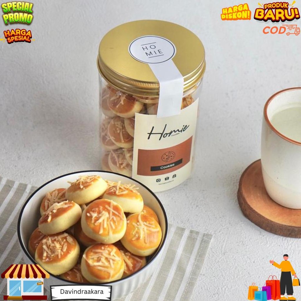 

Kue Kering Nastar Keju | Toples Ukuran 750Ml | Kue Kering | Nastar Keju Cookies | Kue Lebaran | Hampers D Promo 10.10