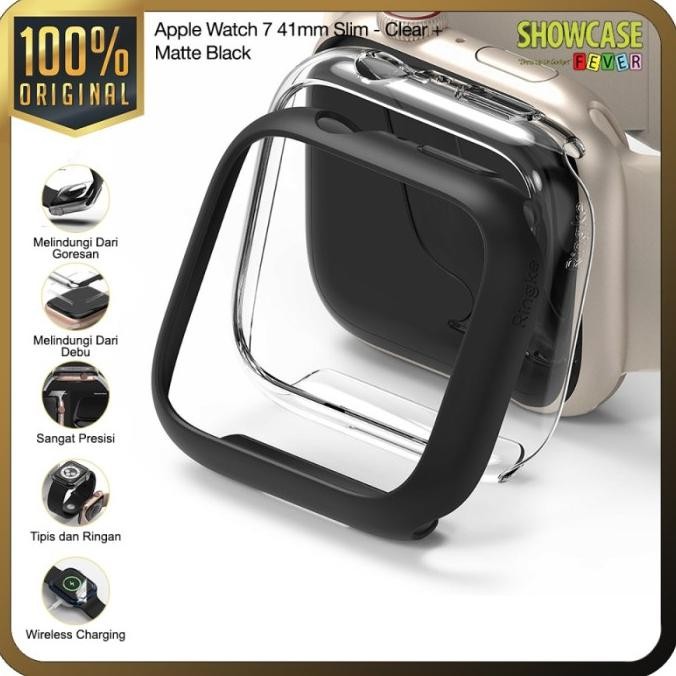 

Sale Ringke Apple Watch 7 41Mm Slim Clear + Matte Black Hardcase Anti Crack