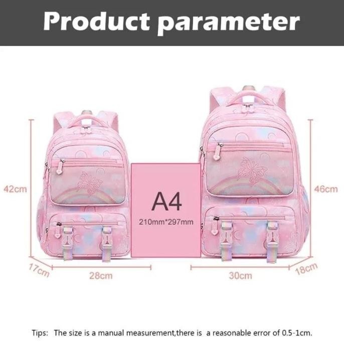 Tas Sekolah Anti Air Model Kulkas/Ransel Anak Sekolah Cewek Sd Smp Sma