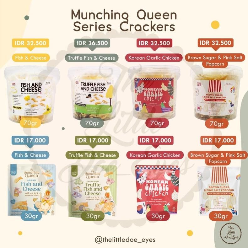 

[READY] Munching Queen Truffle Fish and Cheese / Korean Garlic Chicken Crackers with Italian Herbs Kerupuk Ikan