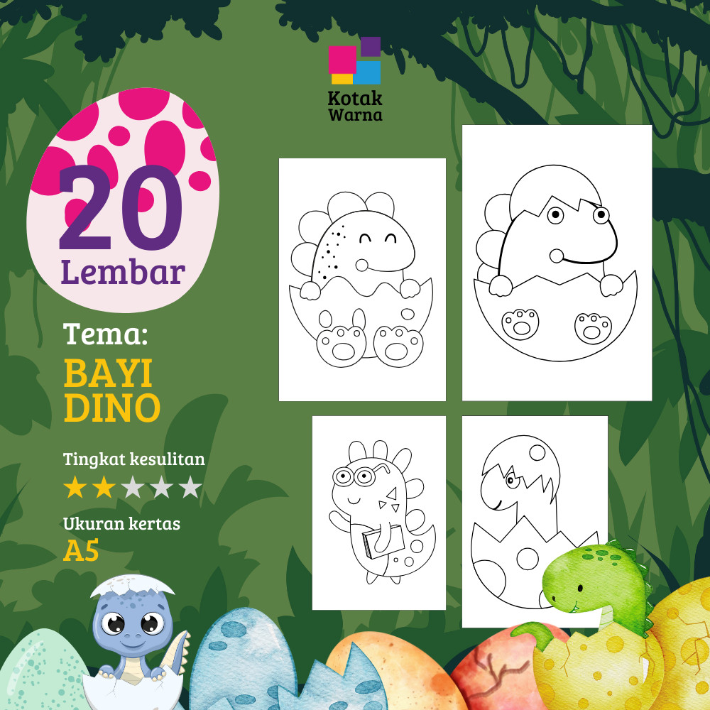 

Kertas Mewarnai Tema Bayi Dino / Lembar Mewarnai Tema Bayi Dino / Gambar Mewarnai Tema Bayi Dino / Mainan Edukasi Mewarnai Tema Bayi Dino / Untuk Anak Usia Dini / Untuk Anak Usia 4 5 6 7 8 9 Tahun
