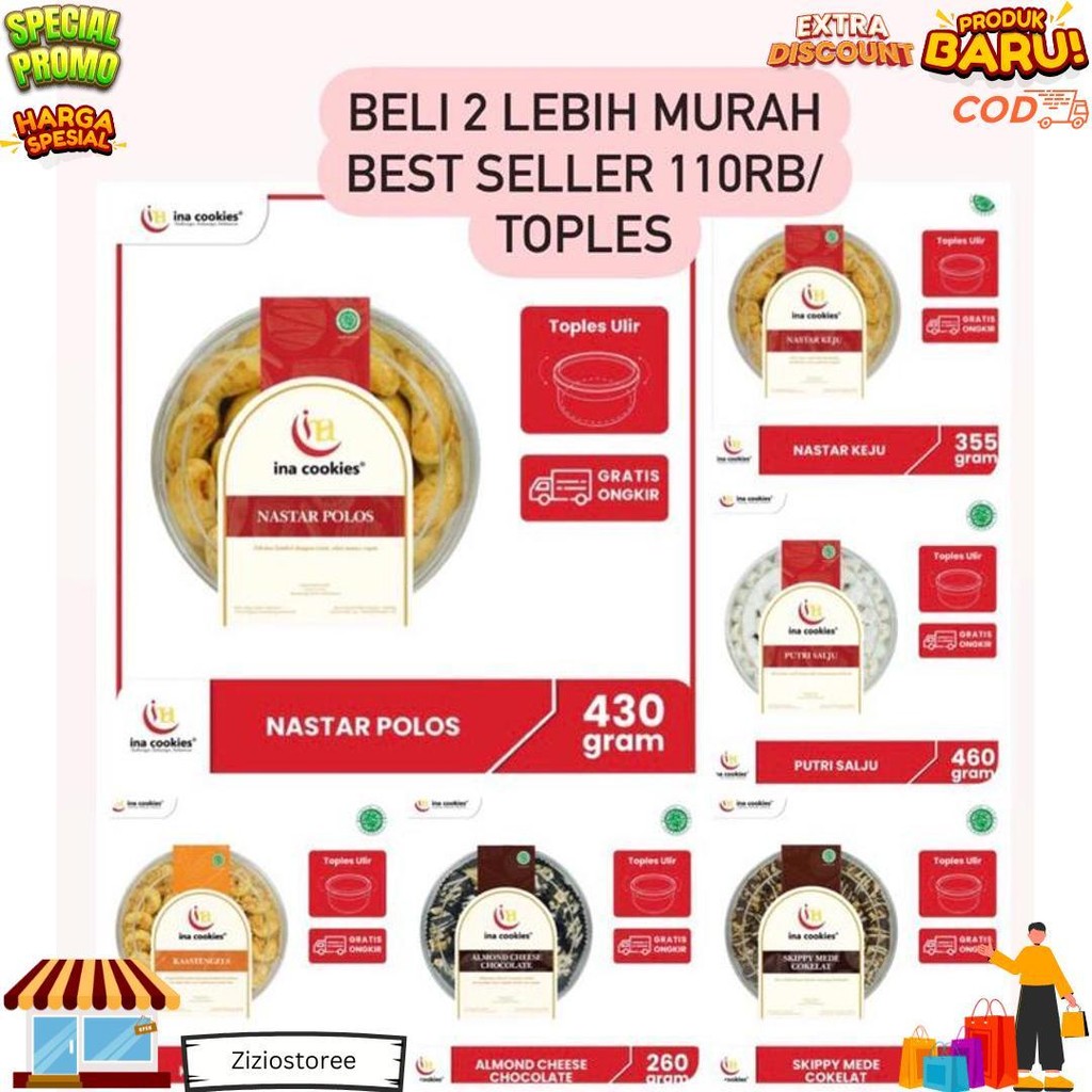 

Ina Cookies Reguler Best Seller (Gojek/Grab/Shopee Sameday/Instan/Cargo/Ekspedisi) D Gratis Ongkir