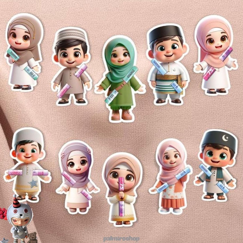 

(20Pcs) Amplop Lebaran Gemoy Karakter 3D Unik Kartun Lucu Idul Fitri 2025 Angpao Peluk Uang Thr Selip Murah