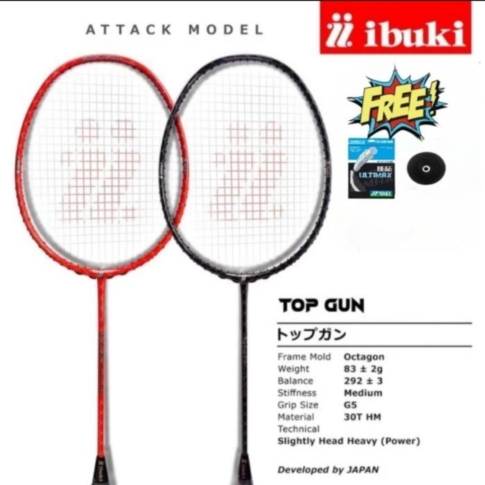 STOK TERBARU Raket Badminton IBUKI TOP GUN F23 Original