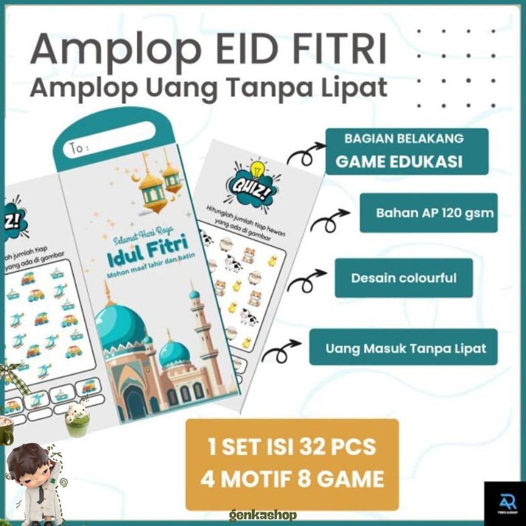 

Amplop Lebaran 2024 ( 2In1 + Game Edukasi) Isi 32 Pcs Diskon