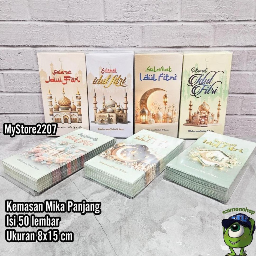 

(Mika Panjang Isi 50) Grosir Amplop Hari Raya Lebaran Idul Fitri Ramadhan Motif Islami, Kartun Lucu Promo