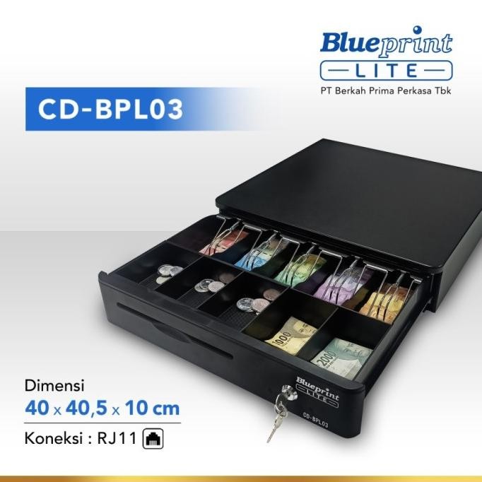 

BEBAS ONGKIR - Cash Drawer Laci Kasir Uang BLUEPRINT CD-BPL03 BPL 03 40x40 5x10 Cm