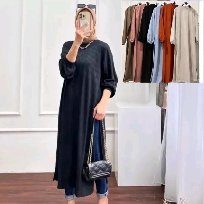 Tunik Oversize Fashion Wanita Kekinian Hijab Muslimah Cod