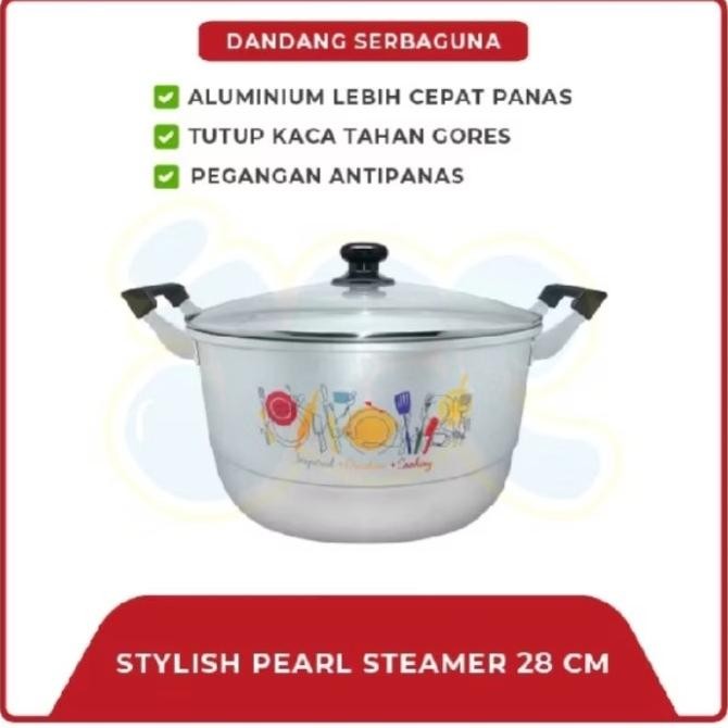 =+=+=+] MASPION DANDANG STEAMER 28 CM TUTUP KACA KUKUSAN ALUMINIUM