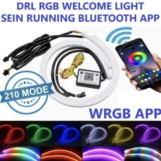 Lampu LED Alis Fexibel WRGB APP 60 CM RGB Matrix Motor Mobil