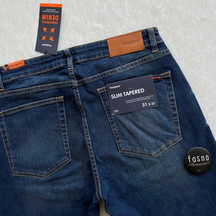 ORIGINAL Tirajeans SLIM Tapered "4-Way STRETCH". Color = Med Blue.