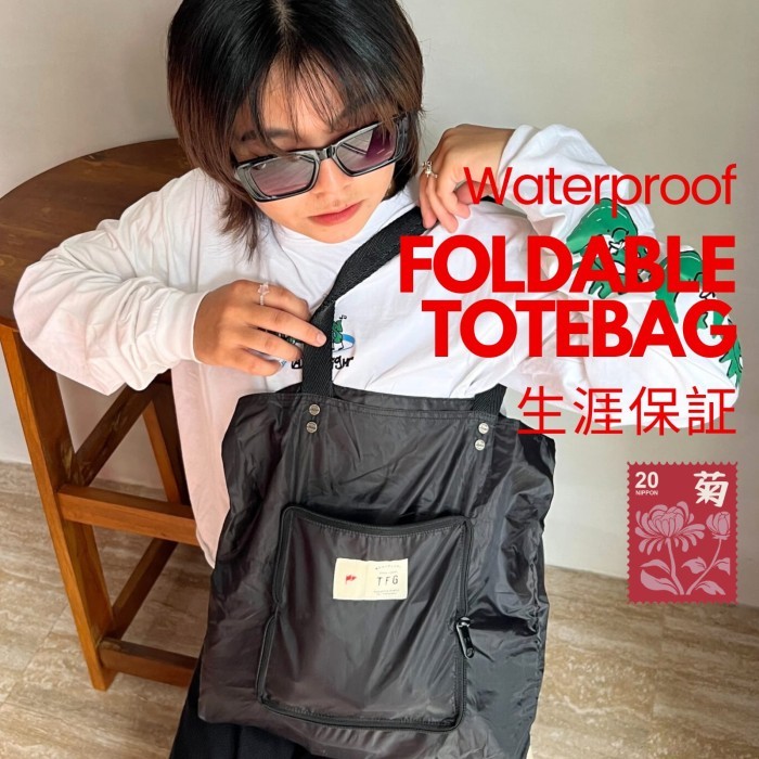 TFG Tote Bag Tas Selempang Foldable 403 Black Lifetime Warranty