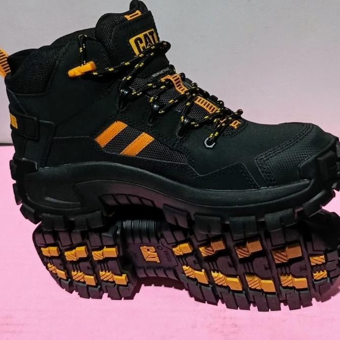 Sepatu Safety Caterpillar Invader Mid Vent CT Black Import Original. Terlaris