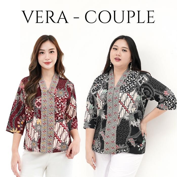 [VERA - COUPLE] LD95-130 Blouse / Kemeja Batik Couple Katun Stretch Premium Jumbo Bigsize