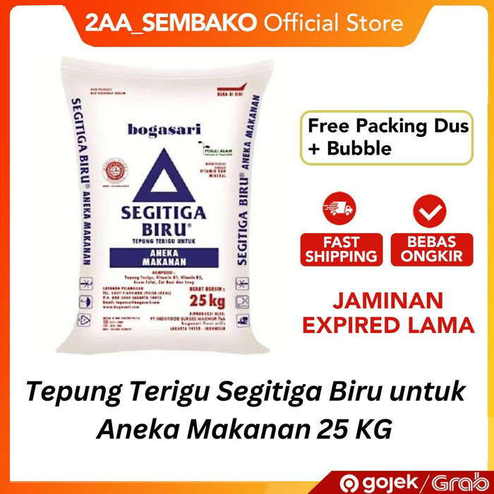 

Tepung Terigu Segitiga Biru Bogasari untuk Aneka Makanan 25 KG [Khusus Pengiriman Instant]