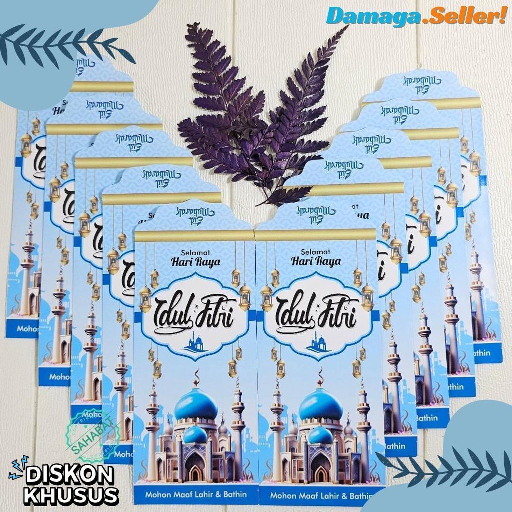 

100 Pcs Amplop Lebaran Idul Fitri Motif Masjid Ukuran Besar / Amplop Masjid Terbaru 2025 Diskon Setengah Harga