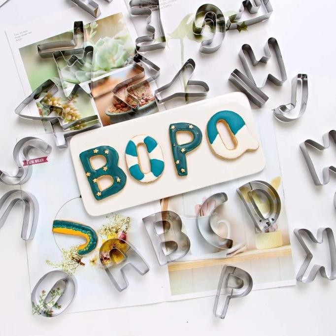 Termantab] Alphabet Cutter Stainless / Cutter cookies Pudding Fondant Huruf Stainless