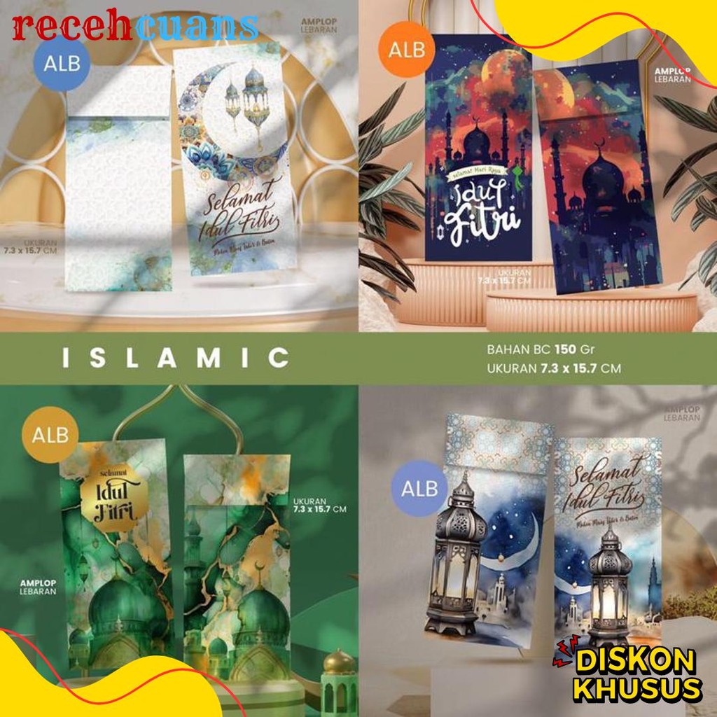 

Amplop Lebaran Premium (Isi 100Pcs) | Bahan 150 Gsm | Isi 4 Desain (Sesuai Tema) Terlaris! Produk Ini Banyak Dicari
