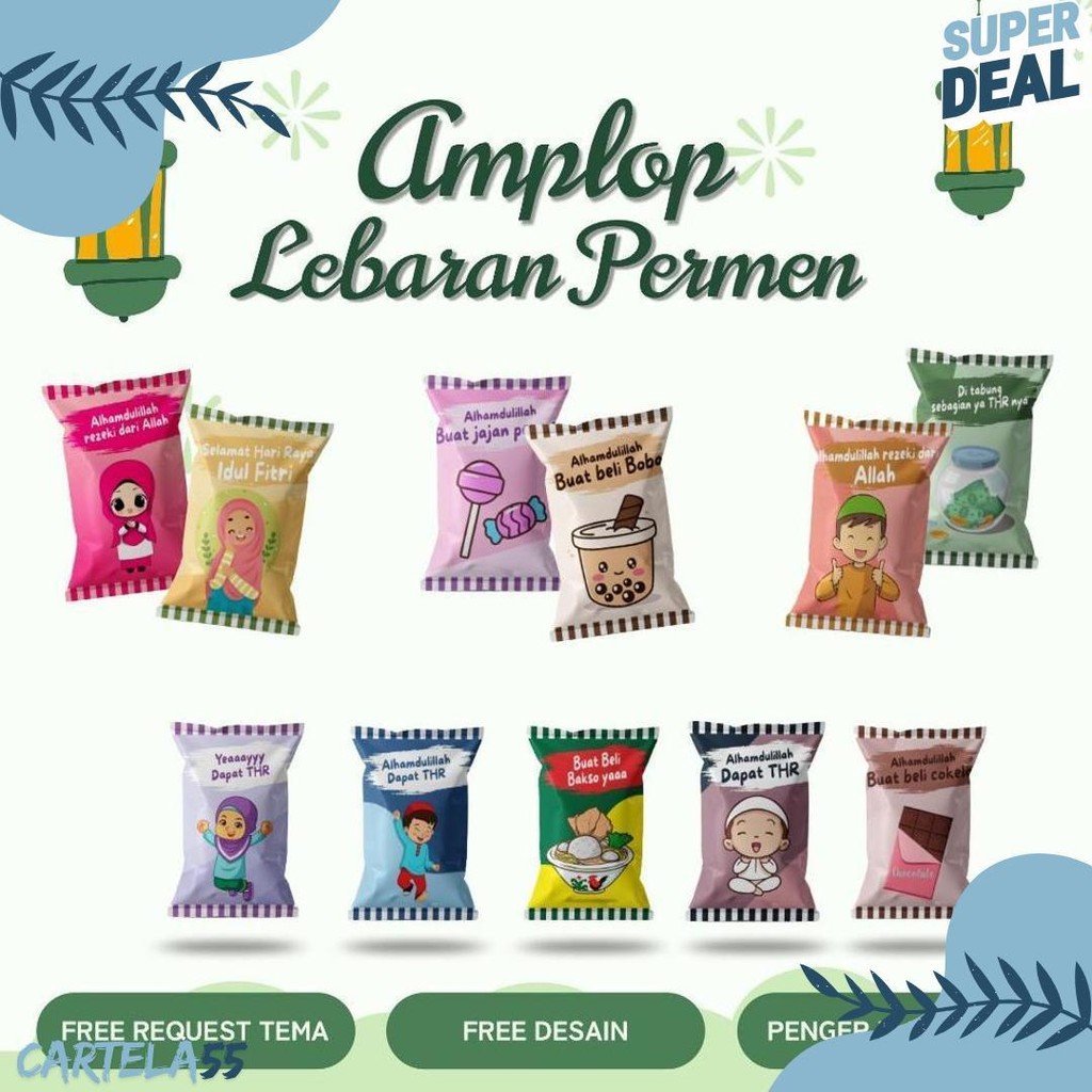 

(100 Pcs) Amplop Lebaran 2025 Unik Bentuk Permen Terlengkap Dan Termurah