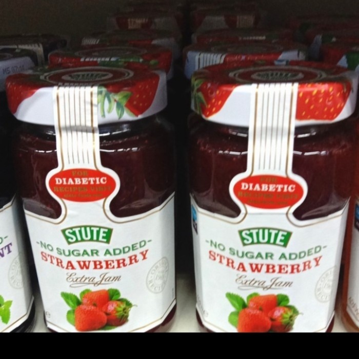 

stute diabetic jam strawberry selai spread no sugar 430gr free gula
