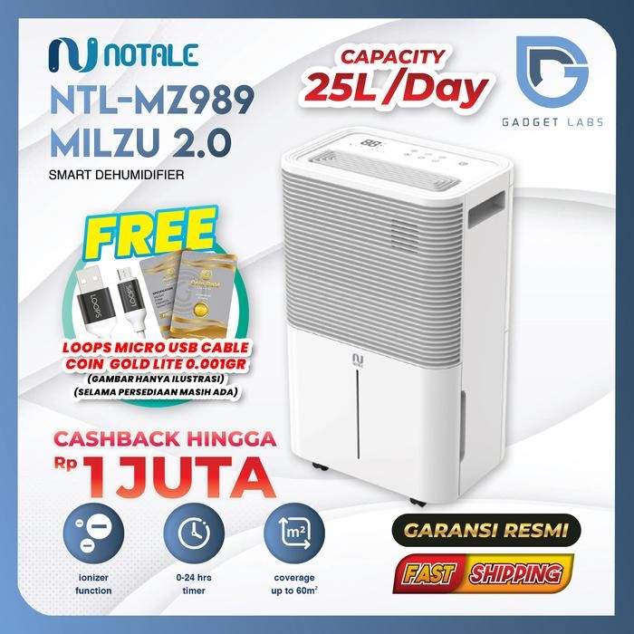TERMURAH - Dehumidifier Ruangan Notale Milzu Smart Dehumidifier 20L/hari Garansi
